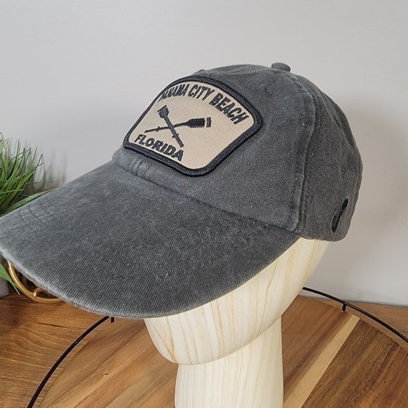 DK Caps Panama City Beach Florida Charcoal Gray Black Ball cap - Picture 9 of 17